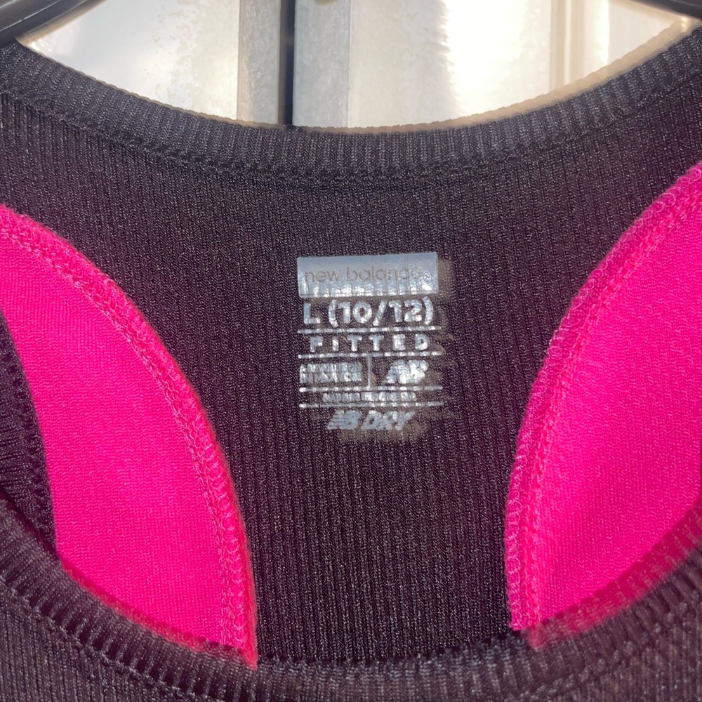 New Balance Black and Pink Performance Tank Top - Picture 4 of 5
